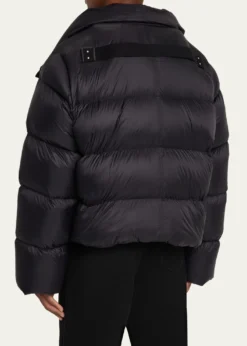 Rick OwensMen's Nylon Cropped Turtleneck Puffer Jacket