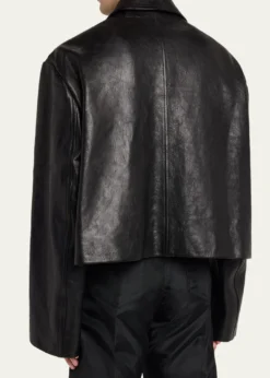 Rick OwensMen's Textured-Leather Biker Jacket