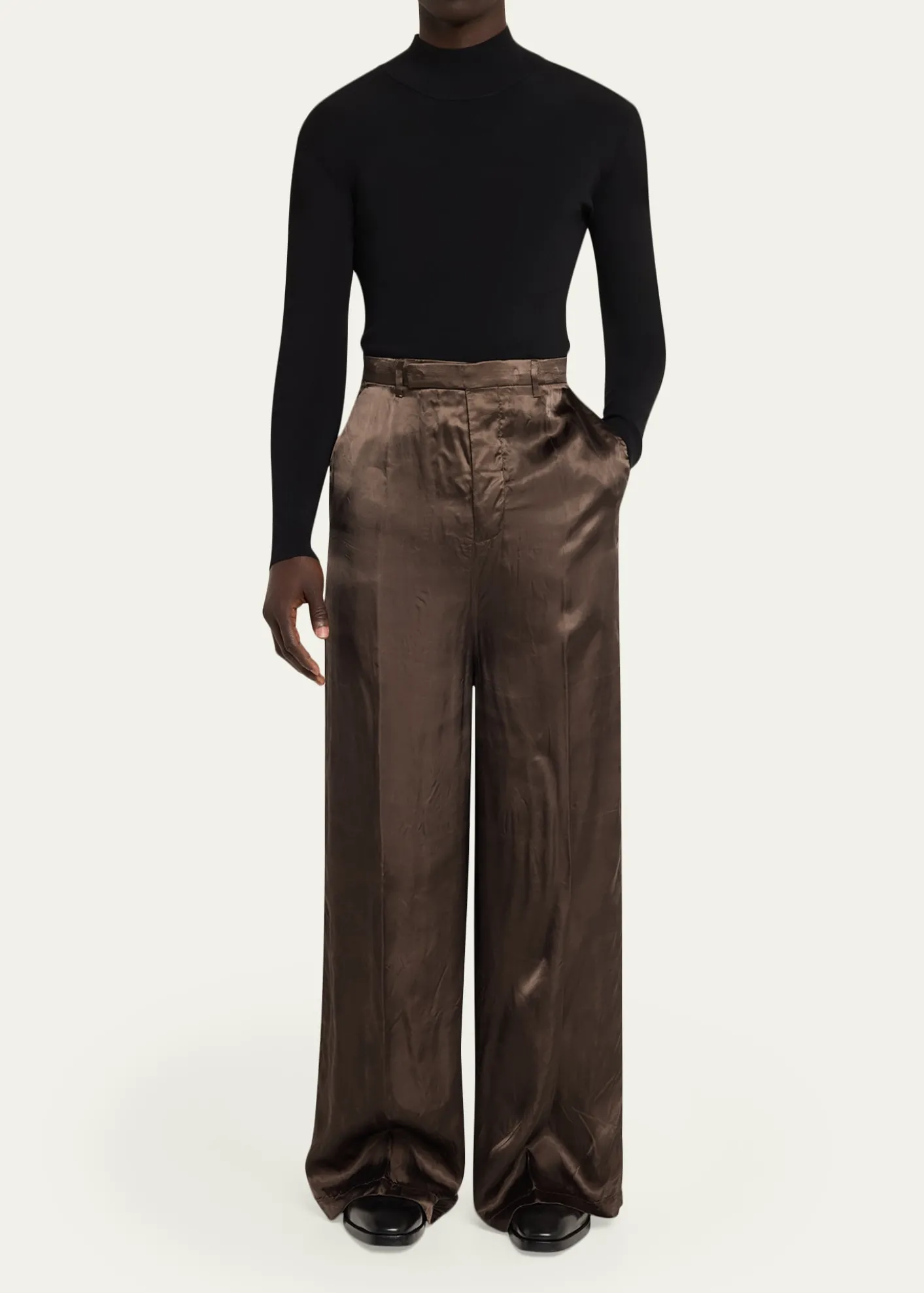 Rick OwensSatin Wide-Leg Pants