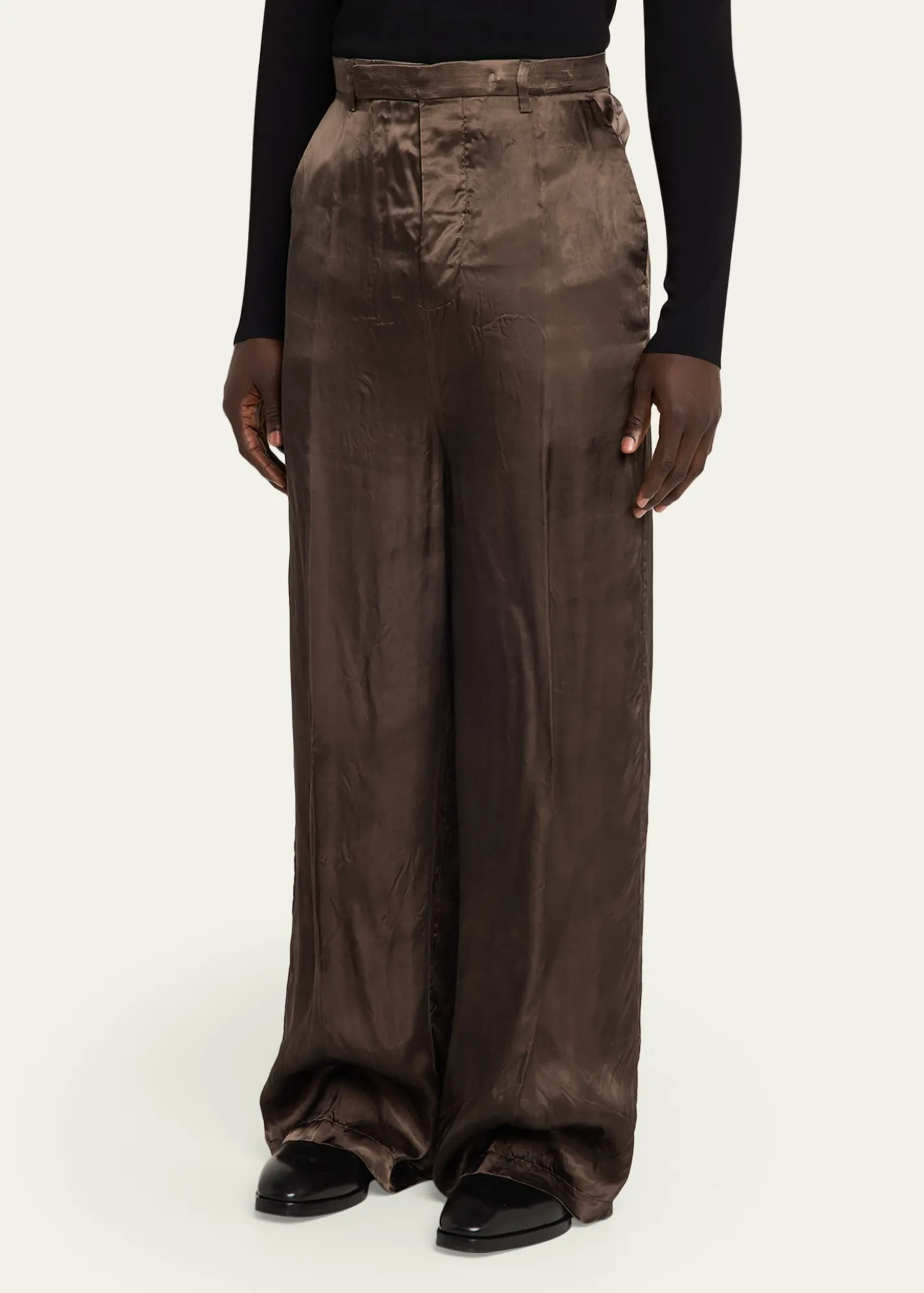Rick OwensSatin Wide-Leg Pants