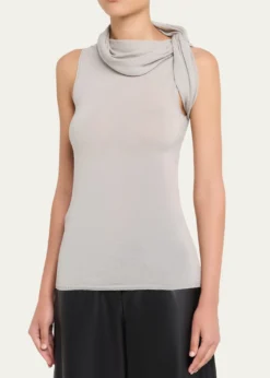 Rick OwensTwisted Cowl-Neck Sleeveless Top