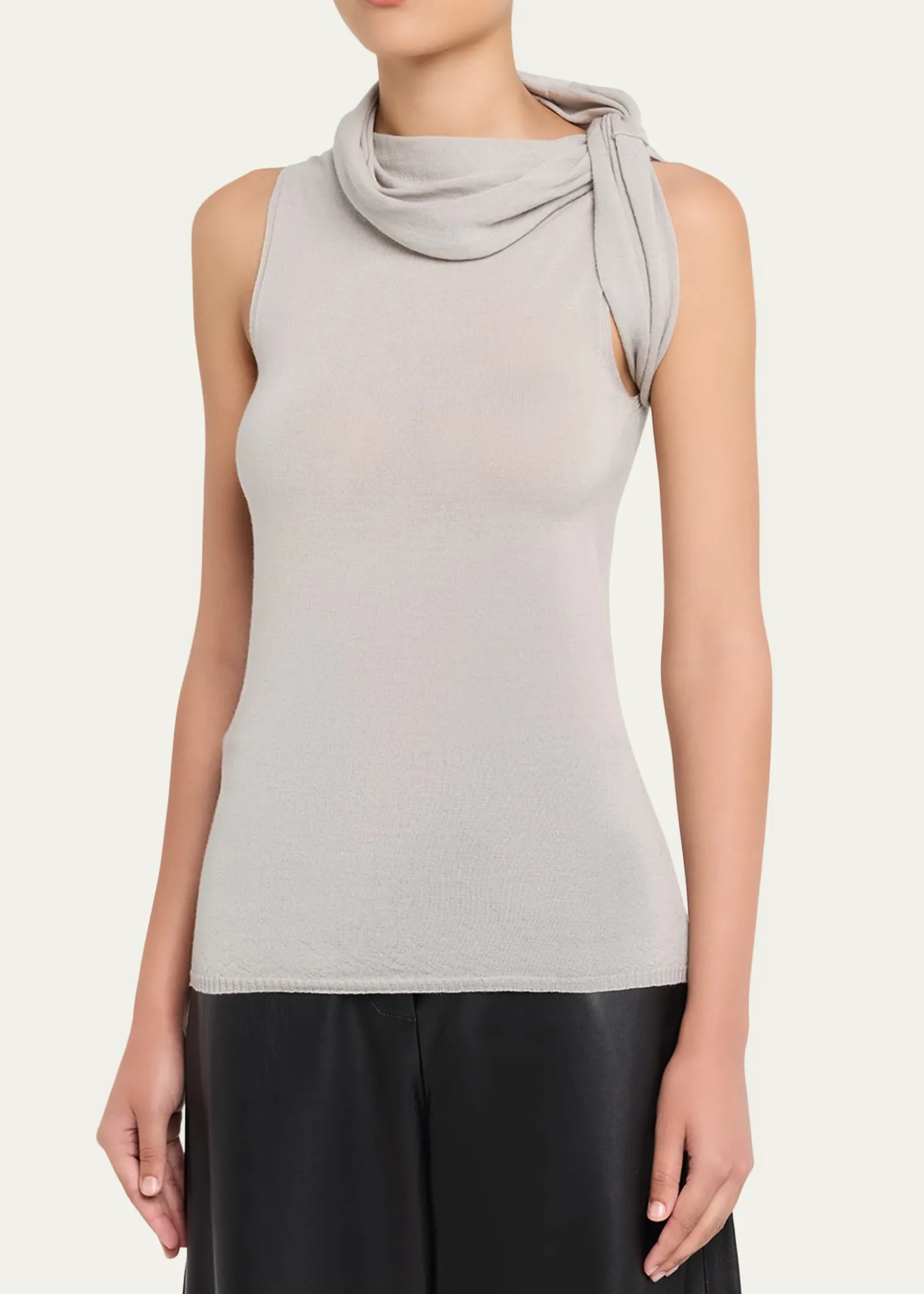 Rick OwensTwisted Cowl-Neck Sleeveless Top