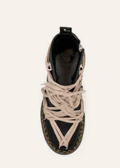 Rick Owensx Dr. Martens 1460 Quad Sole Mega Lace Leather Ankle Boots