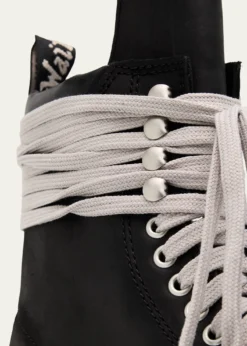 Rick Owensx Dr. Martens Quad Sole Steel Toe Leather Ankle Boots