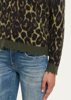 R13Leopard-Print Cashmere Sweater