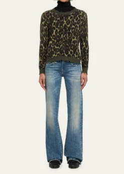 R13Leopard-Print Cashmere Sweater