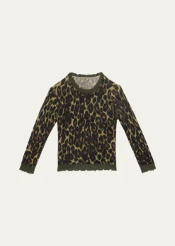 R13Leopard-Print Cashmere Sweater