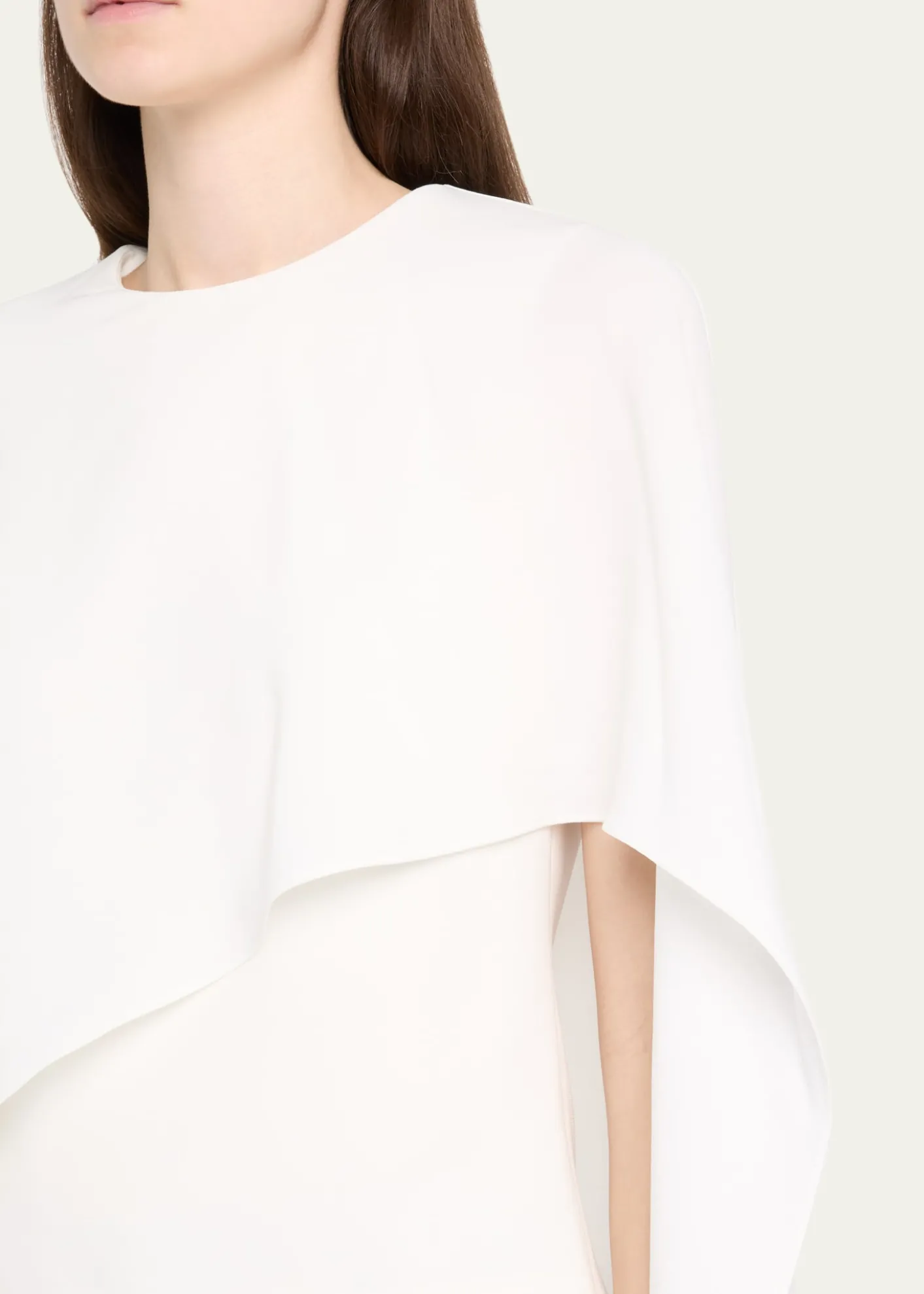 Roland MouretAsymmetric Satin Crepe Cape Top
