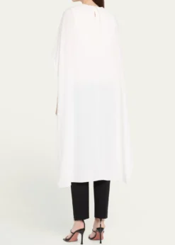 Roland MouretAsymmetric Satin Crepe Cape Top