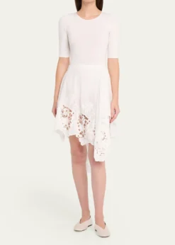 Ronny KoboAshley Embroidered Asymmetric Cotton Skirt