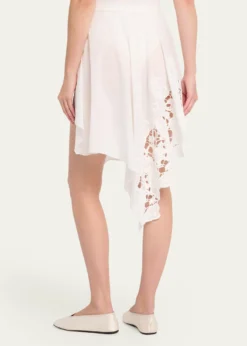 Ronny KoboAshley Embroidered Asymmetric Cotton Skirt