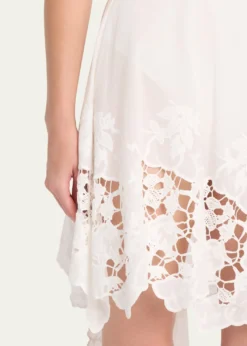 Ronny KoboAshley Embroidered Asymmetric Cotton Skirt