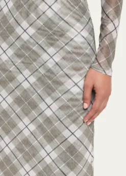 Ronny KoboAzana Plaid-Print Mesh Maxi Skirt