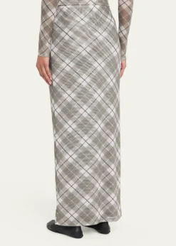Ronny KoboAzana Plaid-Print Mesh Maxi Skirt