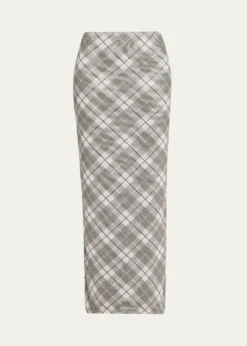 Ronny KoboAzana Plaid-Print Mesh Maxi Skirt