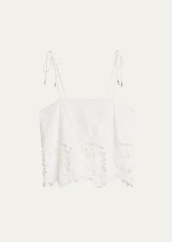 Ronny KoboBlaire Floral-Embroidered Cotton Top
