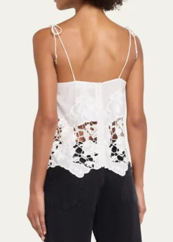 Ronny KoboBlaire Floral-Embroidered Cotton Top