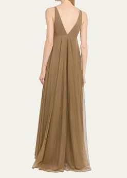 Ronny KoboChrissina Plunging Tulle Gown