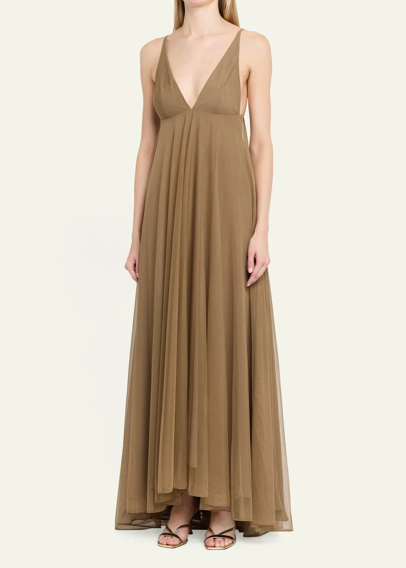 Ronny KoboChrissina Plunging Tulle Gown