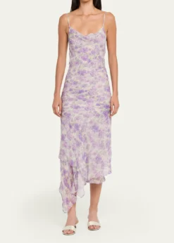 Ronny KoboKaa Backless Floral-Print Midi Dress