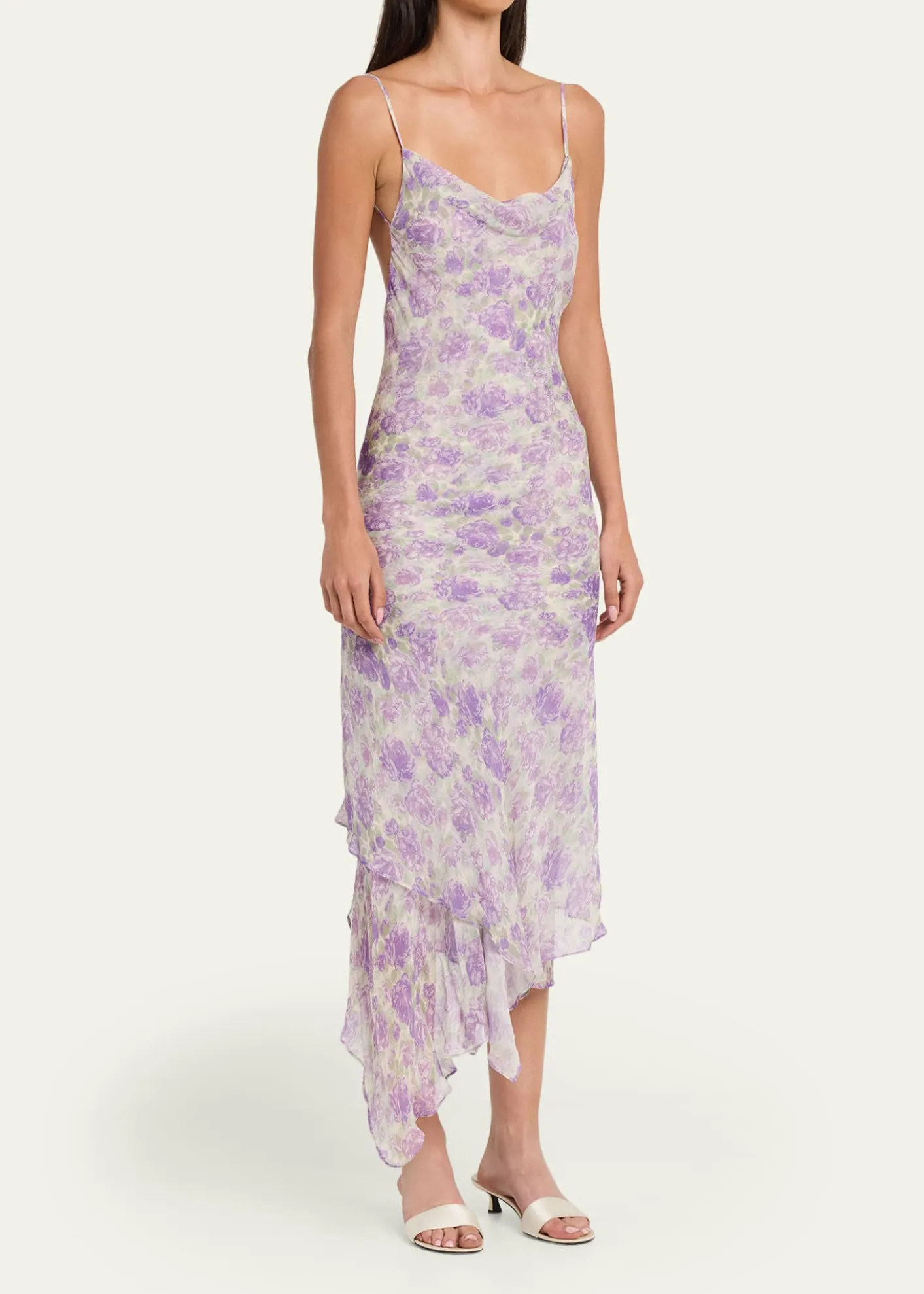 Ronny KoboKaa Backless Floral-Print Midi Dress