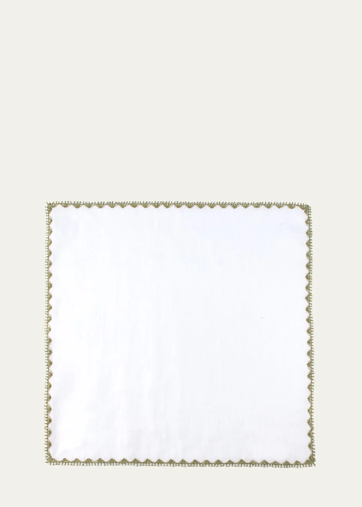Rosi CollectionMen's Linen Embroidered-Trim Pocket Square