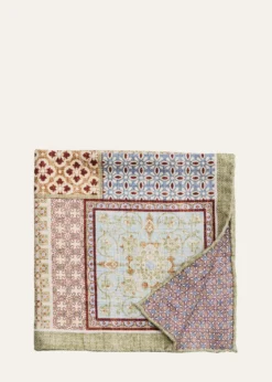 Rosi CollectionMen's Silk Double-Face Patchwork Pocket Square