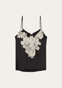Rosie AssoulinChicken Lace Inset Satin Cami Top