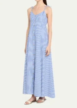 Rosie AssoulinHigh Garden Striped Button-Front Maxi Dress