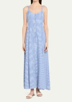 Rosie AssoulinHigh Garden Striped Button-Front Maxi Dress