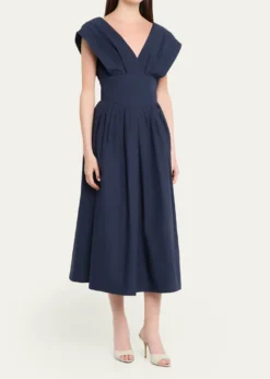 Rosie AssoulinIn Full Bloom Pleated Taffeta Midi Dress