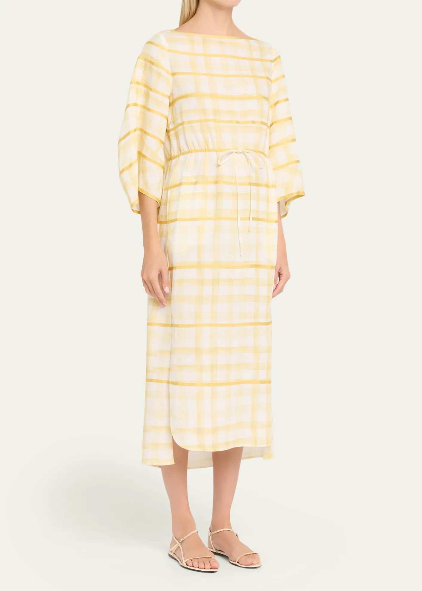 Rosie AssoulinRibbon-Embellished Plaid Midi Caftan