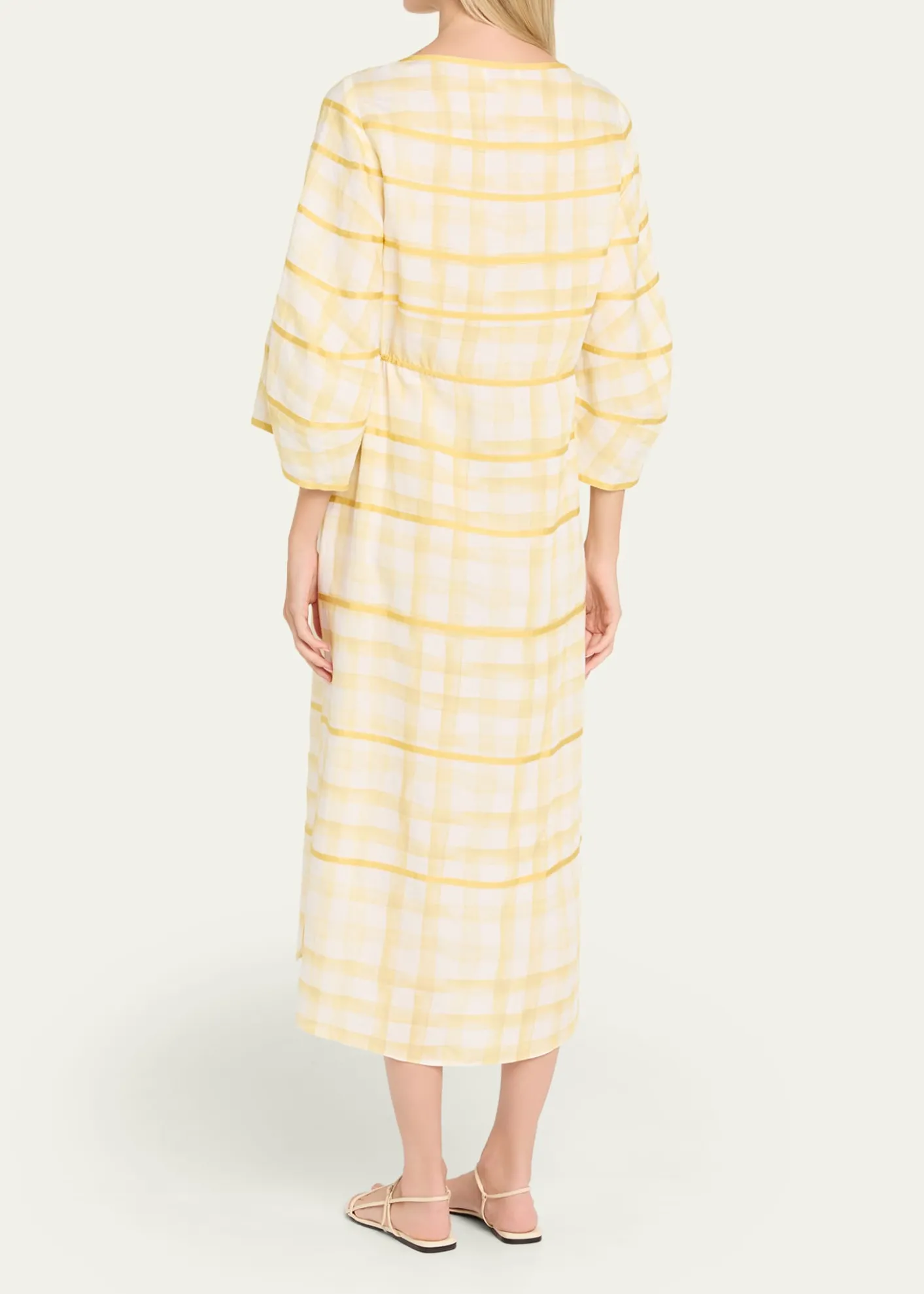 Rosie AssoulinRibbon-Embellished Plaid Midi Caftan