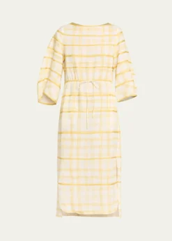 Rosie AssoulinRibbon-Embellished Plaid Midi Caftan