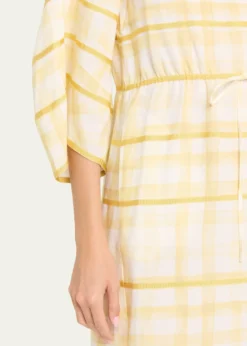 Rosie AssoulinRibbon-Embellished Plaid Midi Caftan
