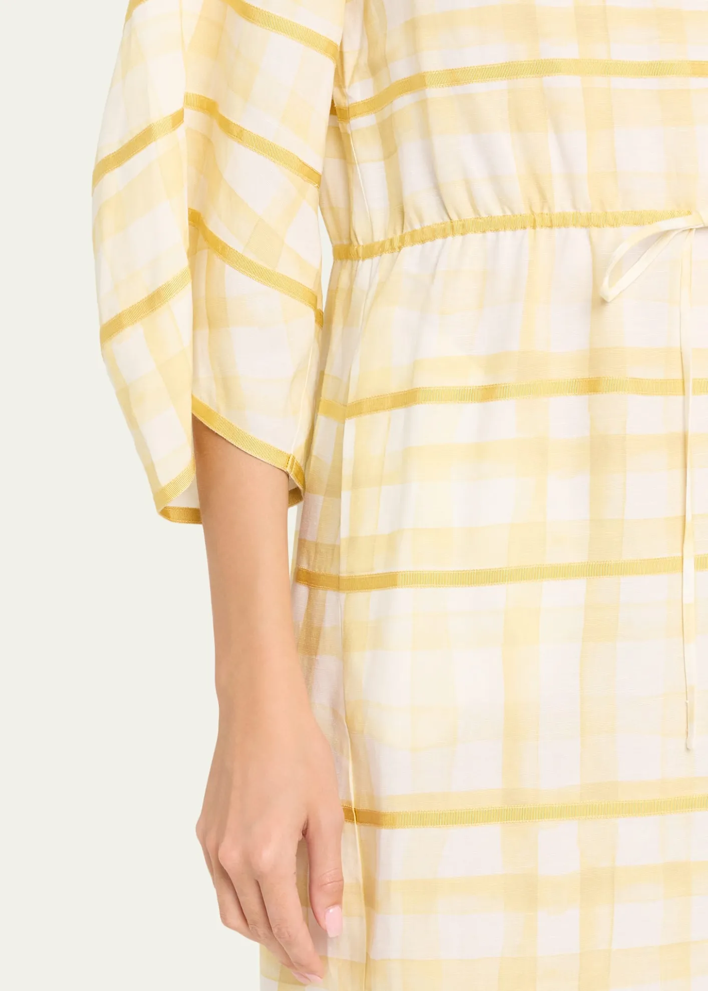 Rosie AssoulinRibbon-Embellished Plaid Midi Caftan