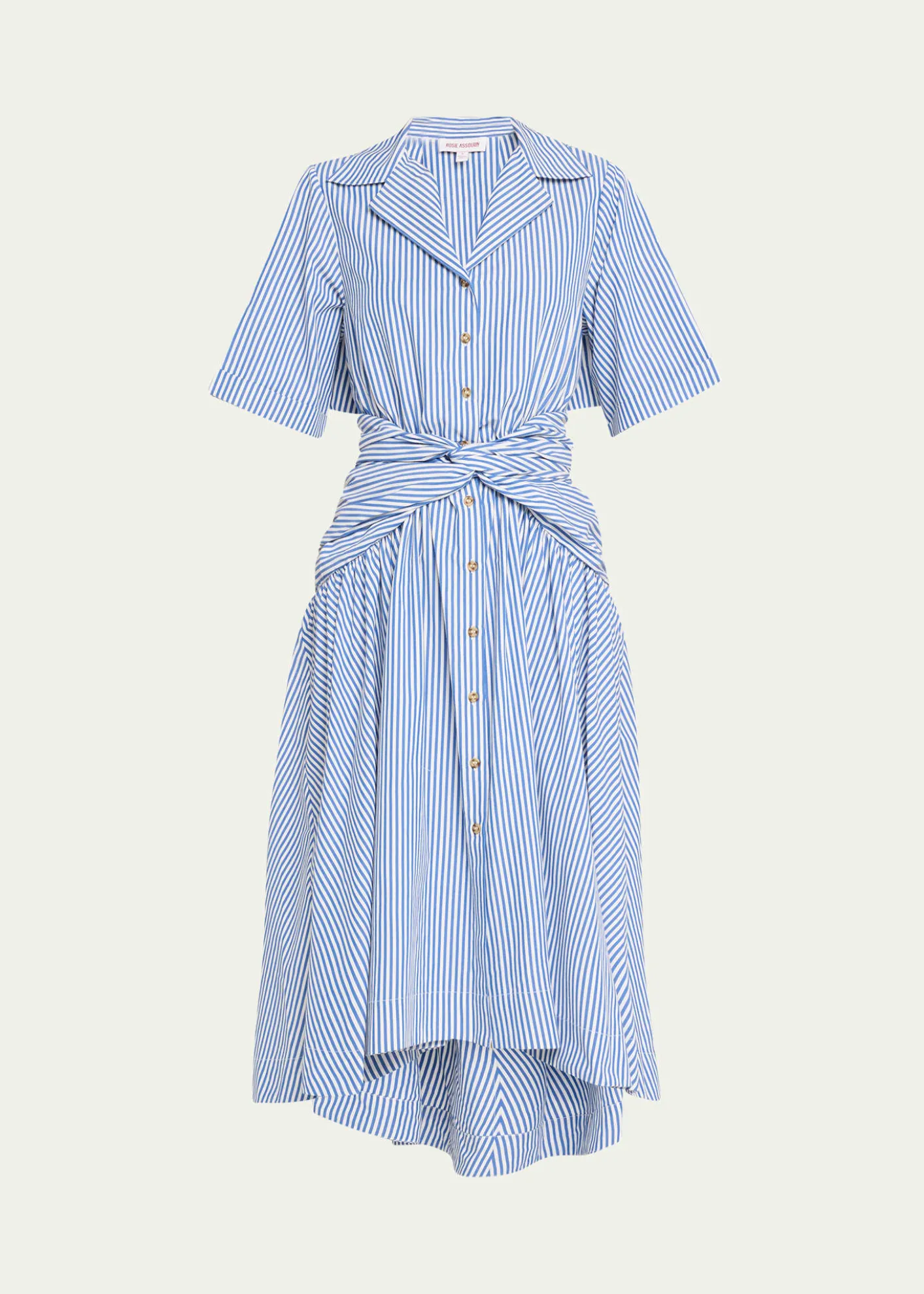 Rosie AssoulinStriped Tie High-Low Shirtdress