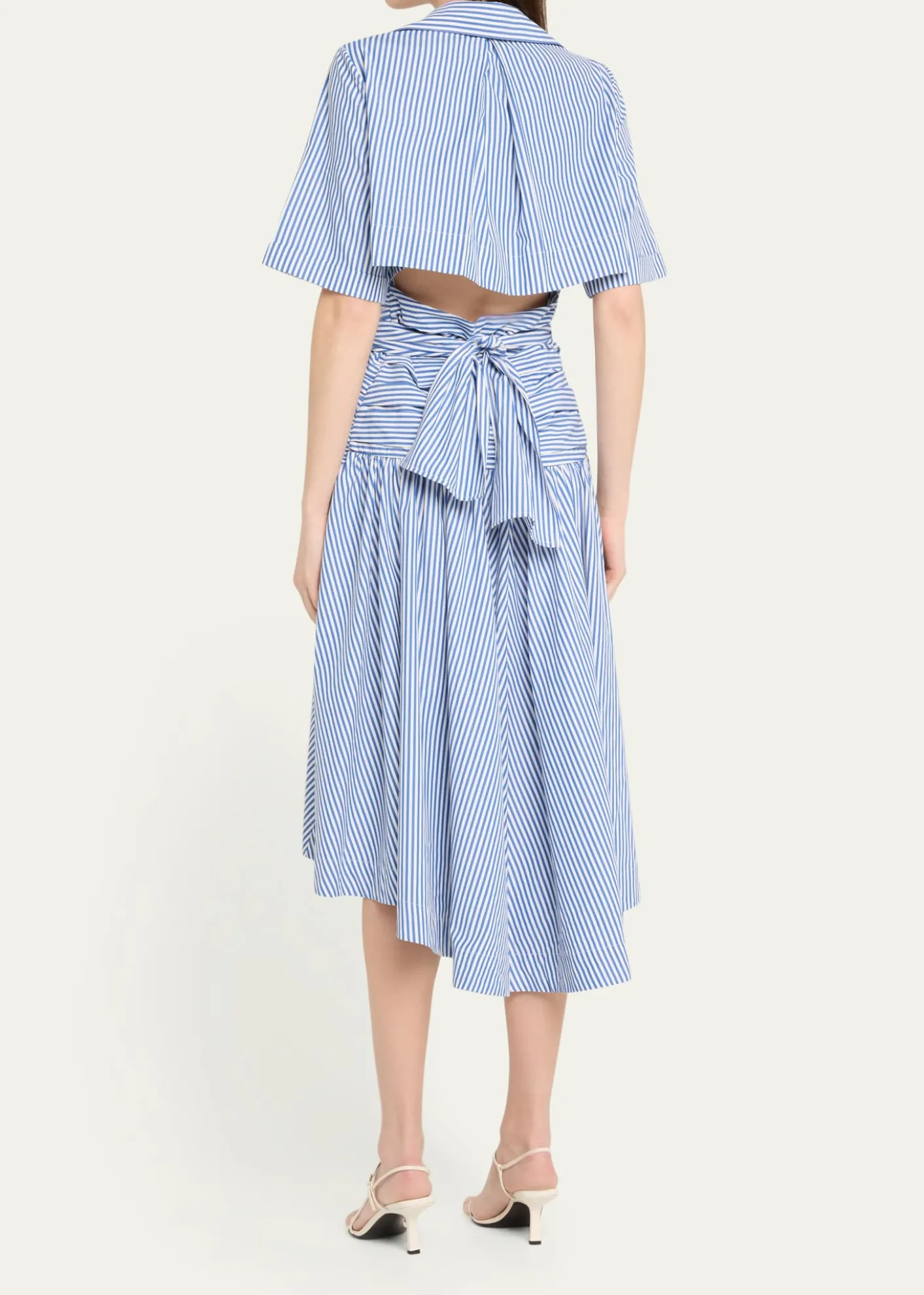 Rosie AssoulinStriped Tie High-Low Shirtdress