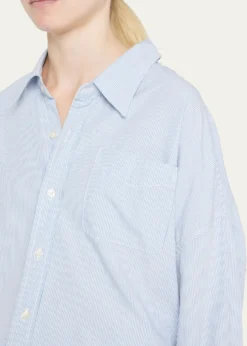R13Oxford Oversized Pin-Stripe Shirt