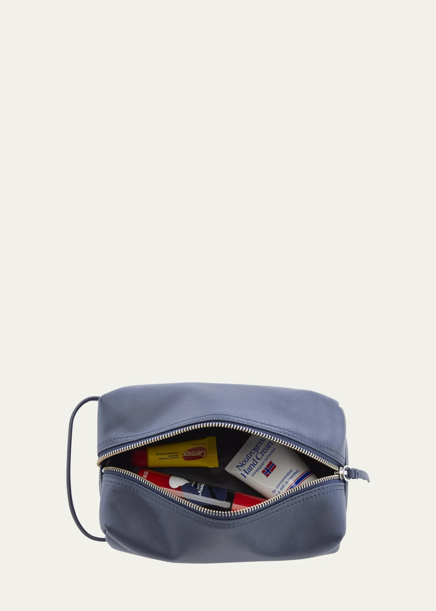 ROYCE New YorkMonogrammed Compact Leather Toiletry Bag, Personalized