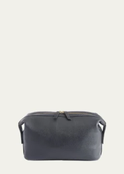ROYCE New YorkMonogrammed Large Leather Toiletry Bag, Personalized