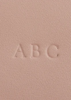 ROYCE New YorkMonogrammed Large Leather Cosmetic Bag, Personalized
