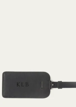 ROYCE New YorkMonogrammed Leather Luggage Tag, Personalized