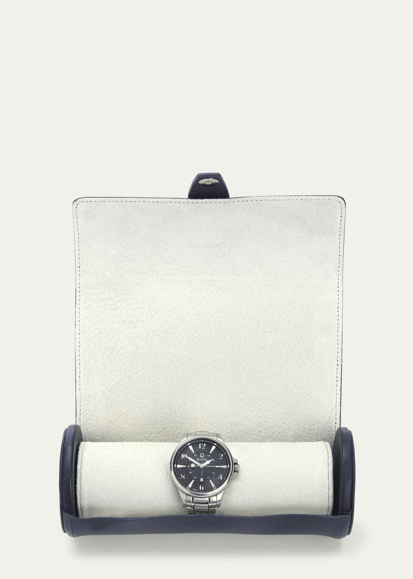 ROYCE New YorkMonogrammed Leather Travel Watch Roll, Personalized