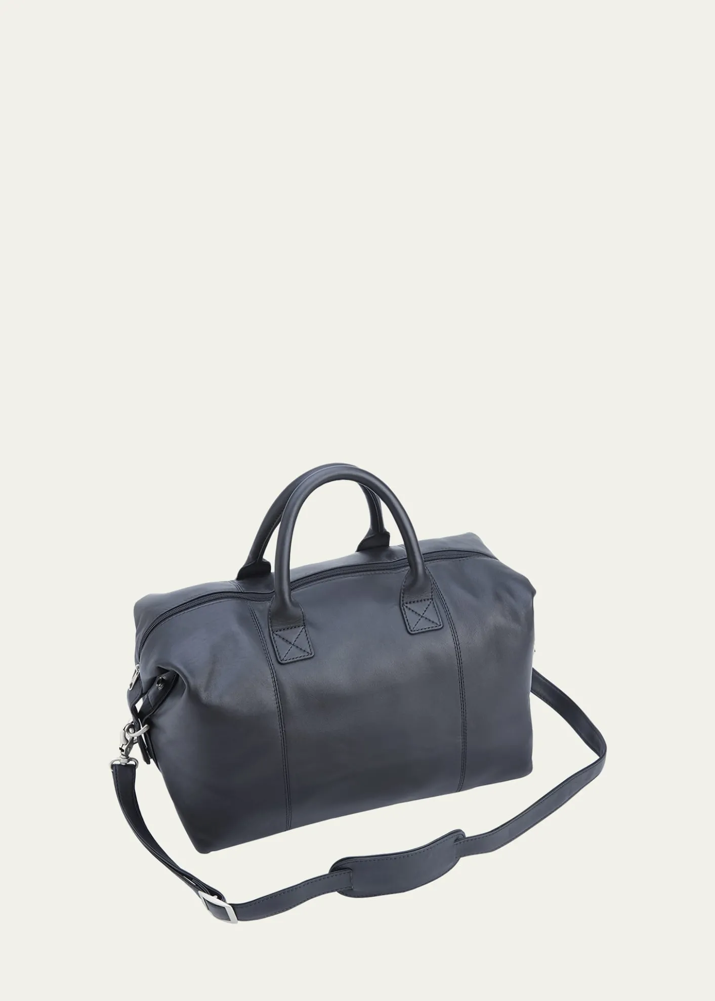 ROYCE New YorkMonogrammed Leather Overnight Duffel Bag, Personalized
