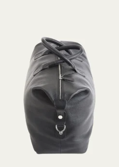 ROYCE New YorkMonogrammed Leather Duffel Bag with Suitcase Handle Strap