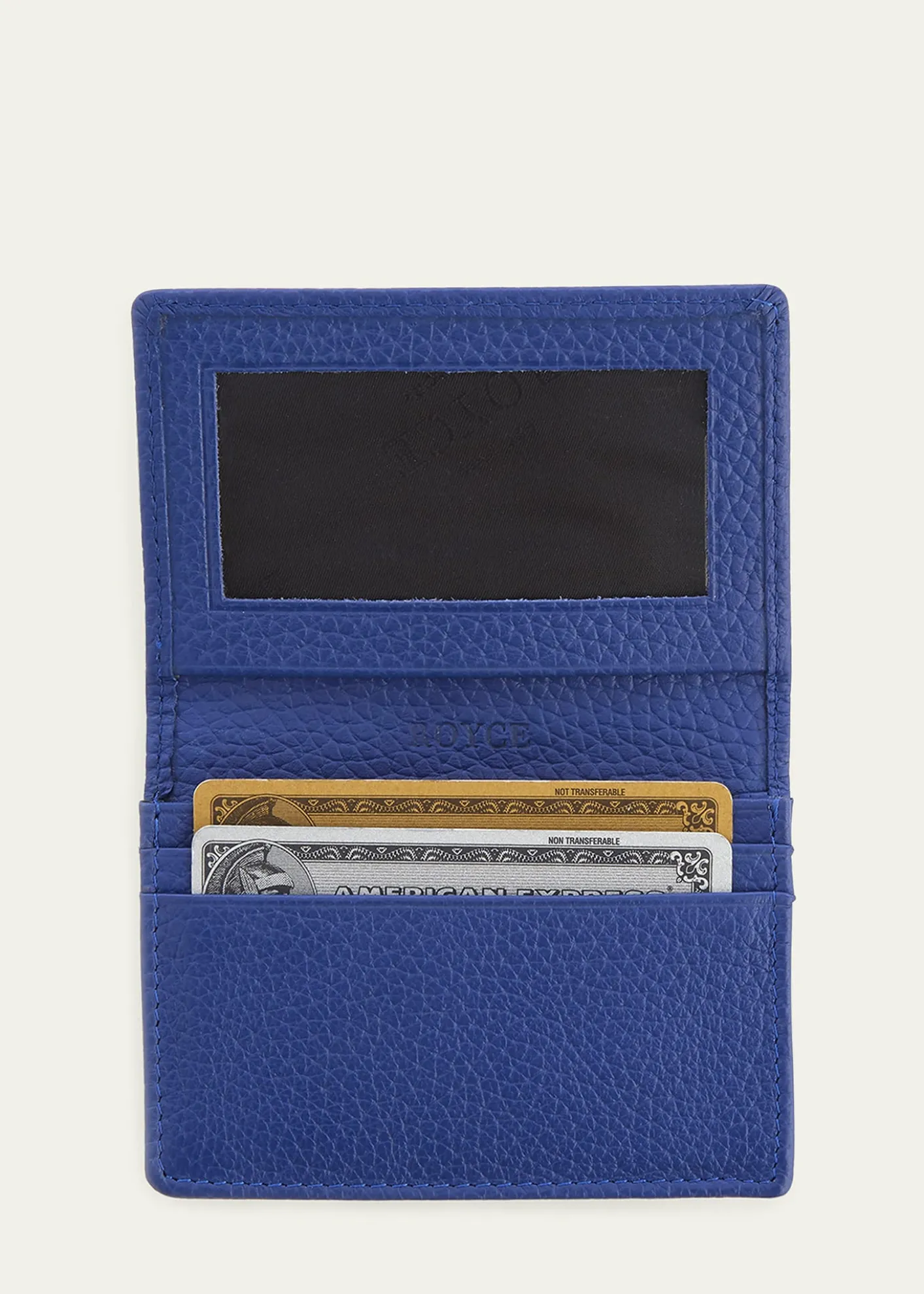 ROYCE New YorkMonogrammed Leather Card Holder Wallet