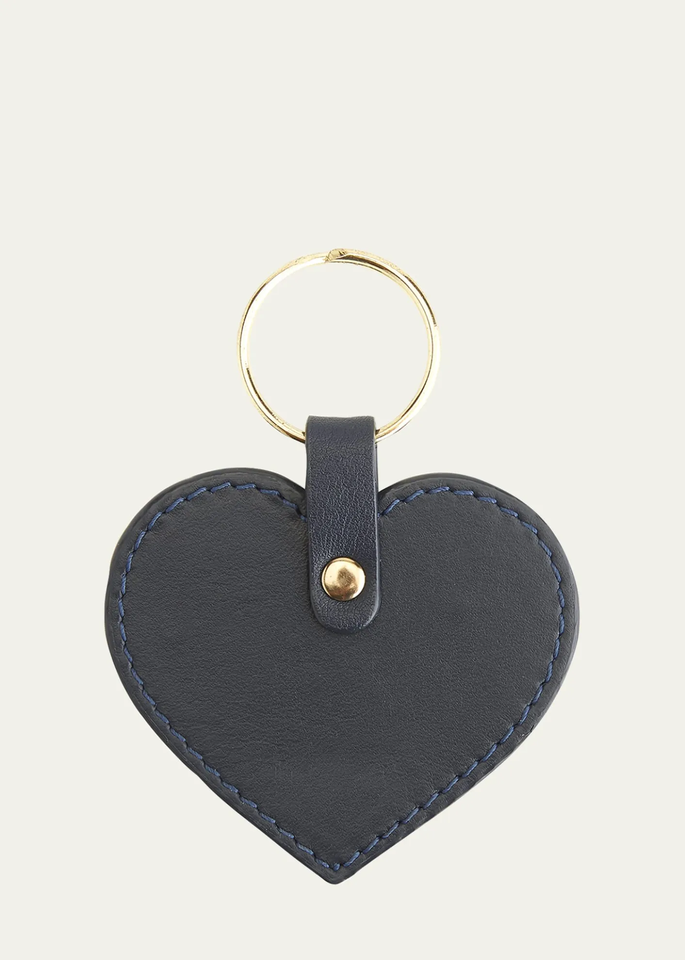 ROYCE New YorkMonogrammed Leather Heart-Shaped Key Chain, Personalized