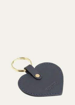 ROYCE New YorkMonogrammed Leather Heart-Shaped Key Chain, Personalized