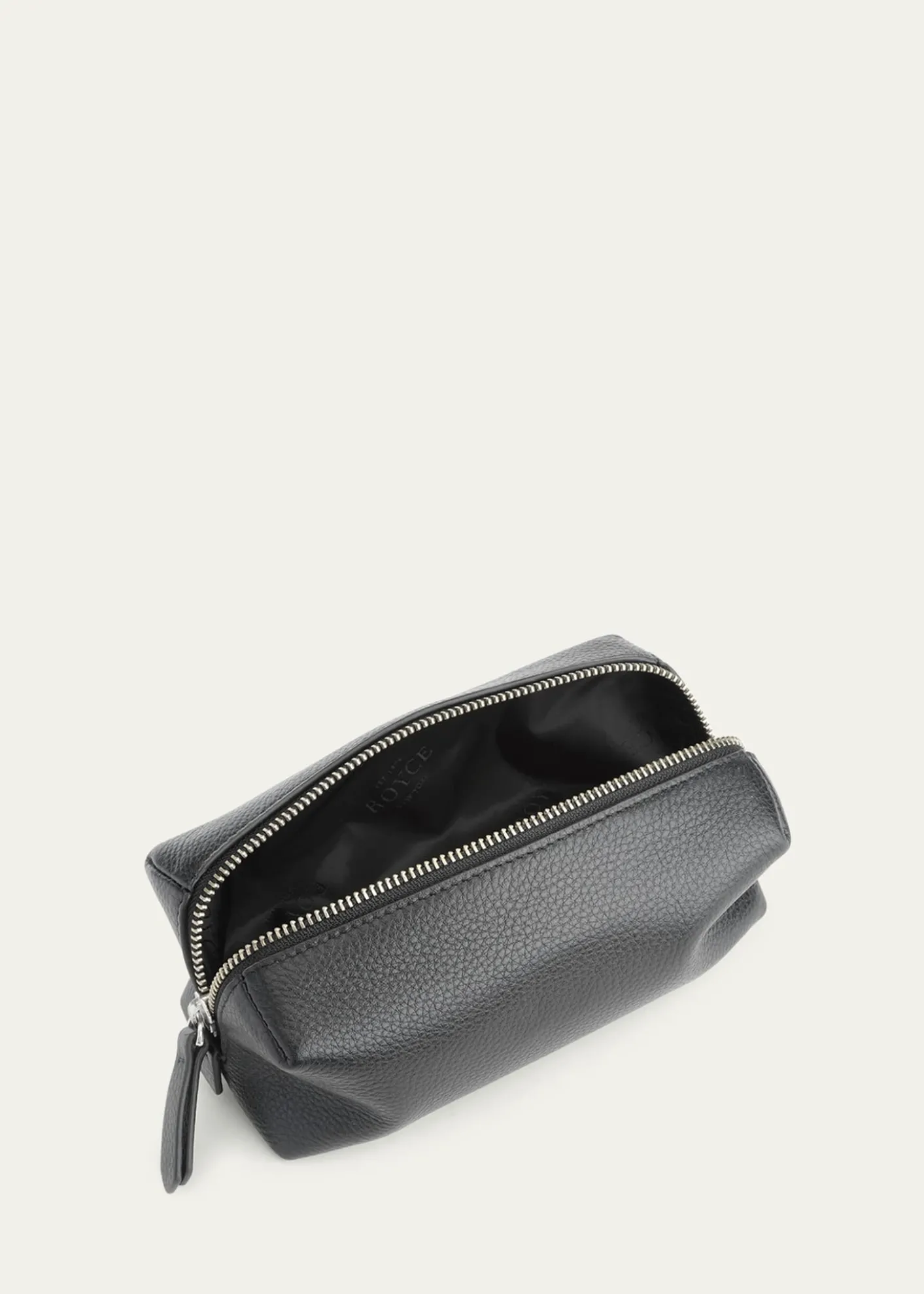 ROYCE New YorkMonogrammed Leather Zippered Utility Bag, Personalized